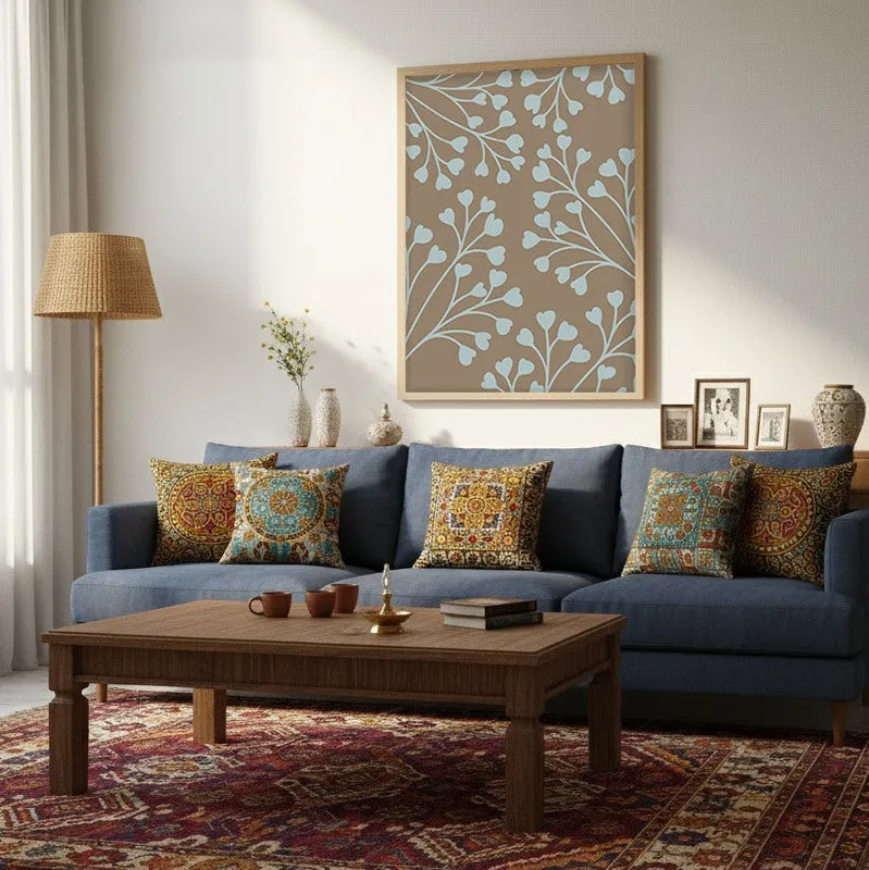 Tundra Bloom Canvas Wall Painting With Brown Frame media 6