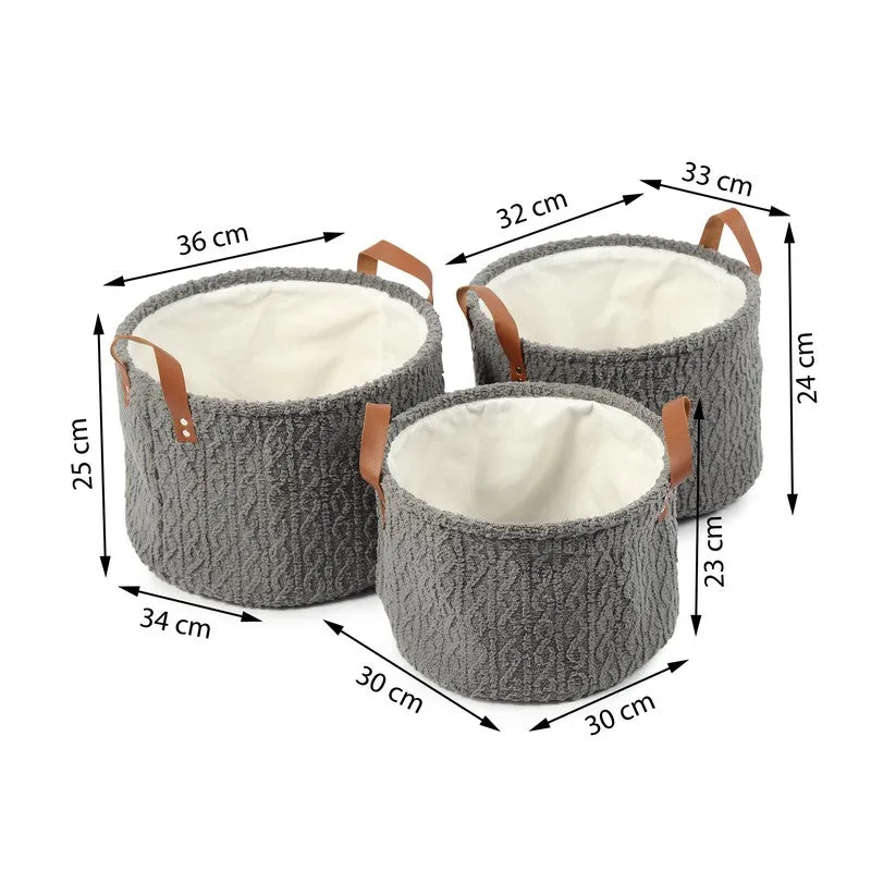 LineNest I Fabric Storage Basket (Black) - Set of Three media 8