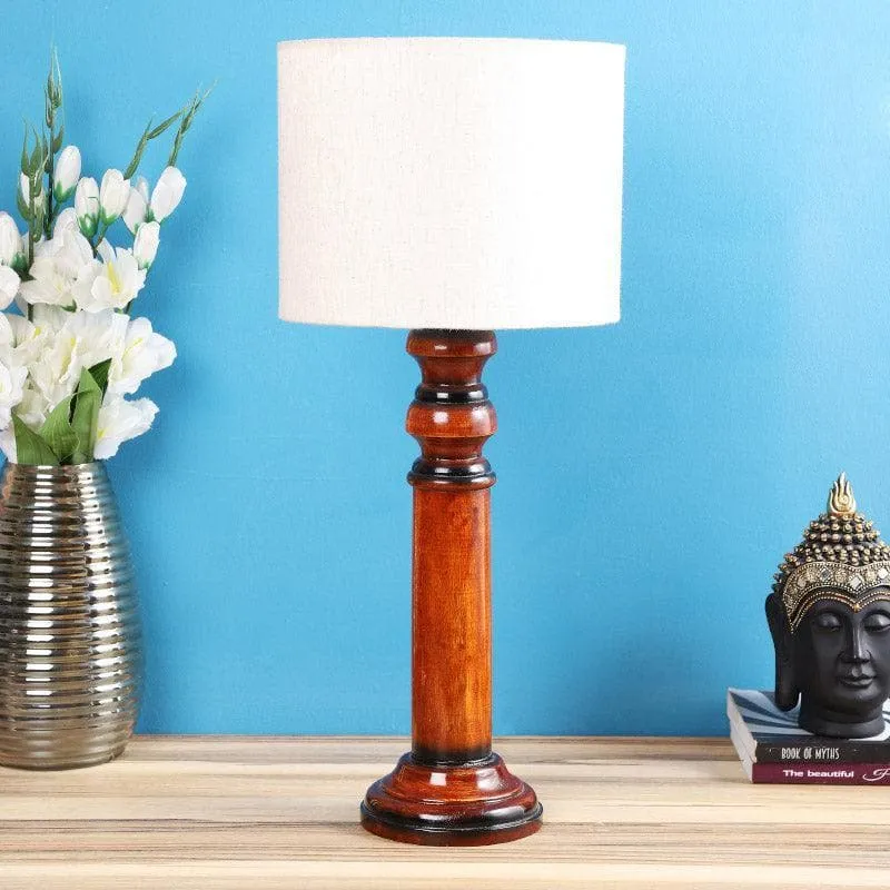 Urbane Cassini Fabric Table Lamp - White,Brown media 1