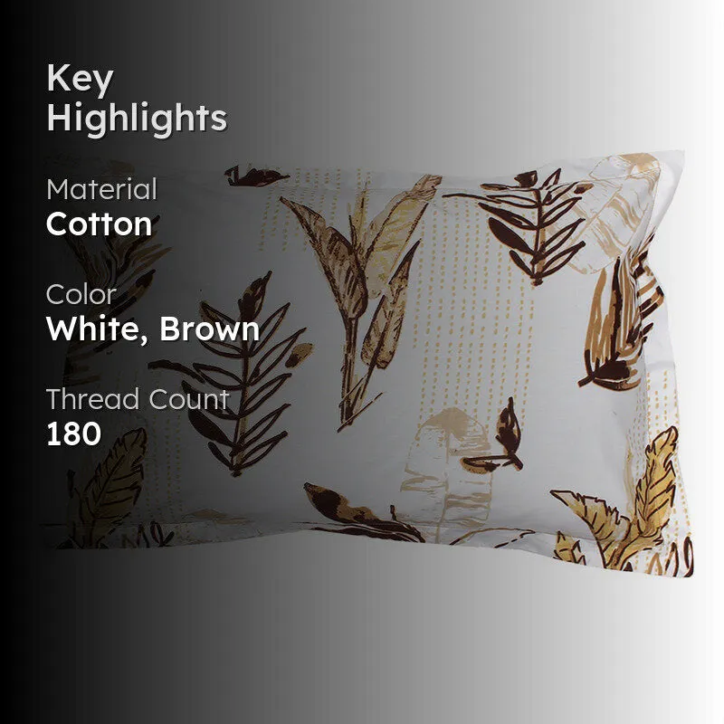 Autumn Florals Cotton Pillow Cover (Brown) - Set Of Two media 2
