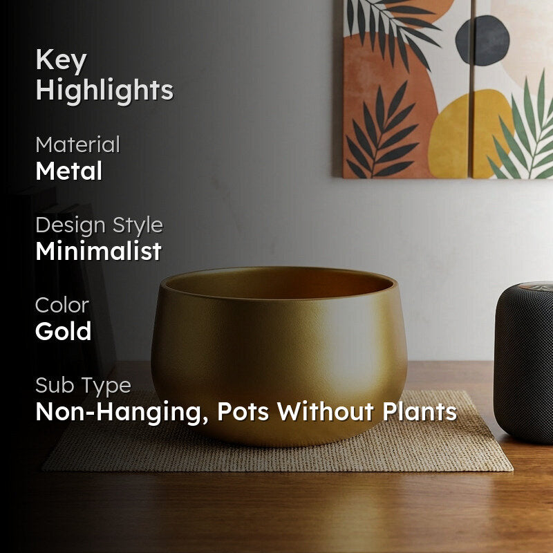 Sylvie Metal Planter - Gold media 2