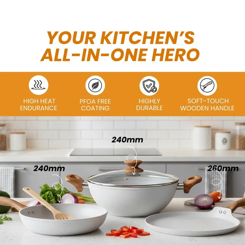 Salford Non Stick Cookware Set (White) - Three Piece Set media 8