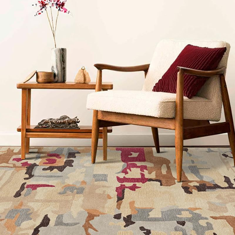 Horus Hand Tufted Abstract Wool & Nylon Carpet - Brown & Beige media 3