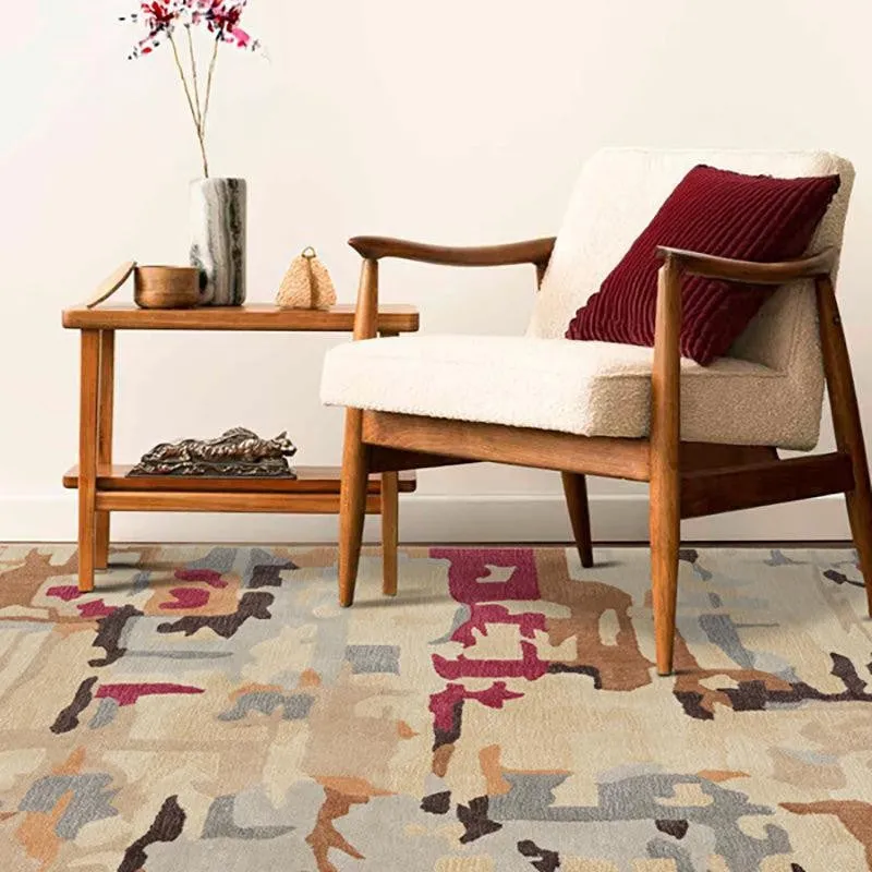 Horus Hand Tufted Abstract Wool & Nylon Carpet - Brown & Beige media 3
