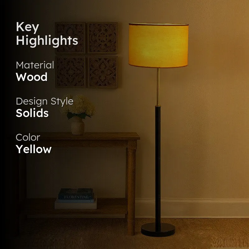 Nordic Glow Wooden Floor Lamp - Yellow media 2