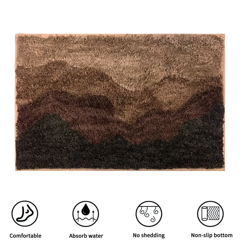 Soft Waves Microfiber Bath Mat - Brown media 8