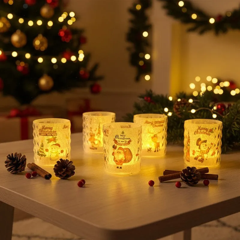 Jingle Aura Santa Battery Candle - Set Of Five media 1