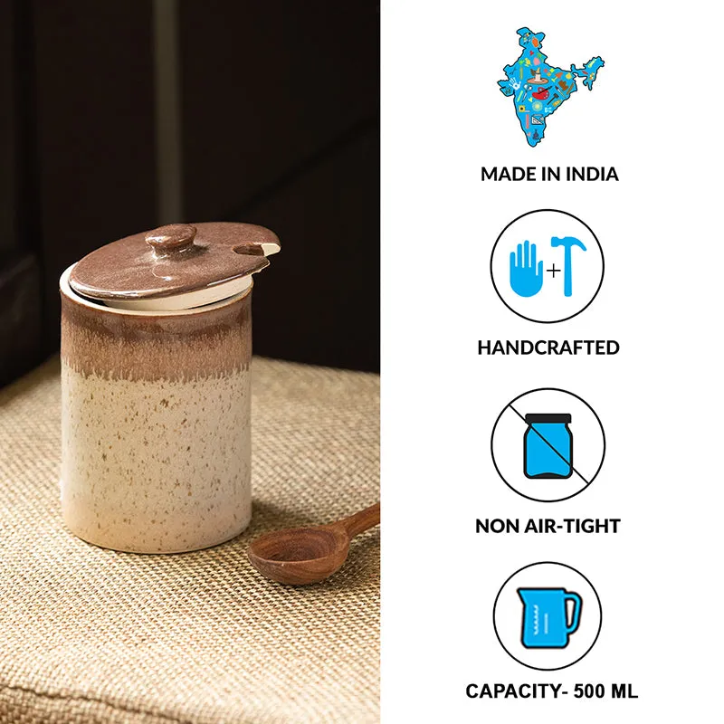 Soulcraft Ceramic Jar With Spoon (500 mL) - Two Piece Set media 4