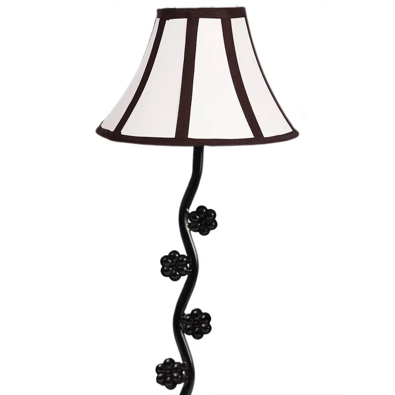 Lunarisque Cotton Table Lamp With Iron Base - White media 6