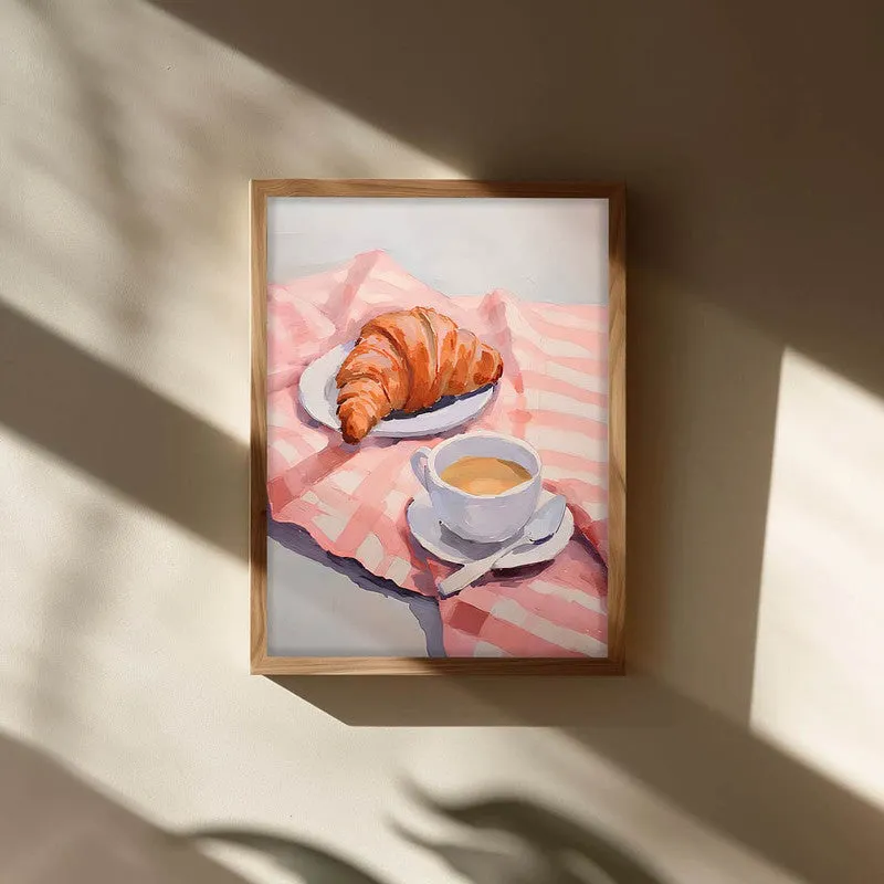 Blush Sip Archival Canvas Wall Art - Brown media 3