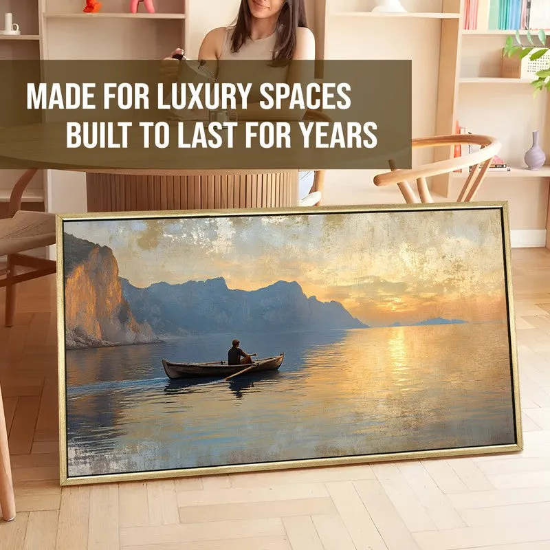 Loneboat Canvas Wall Painting With Frame media 5