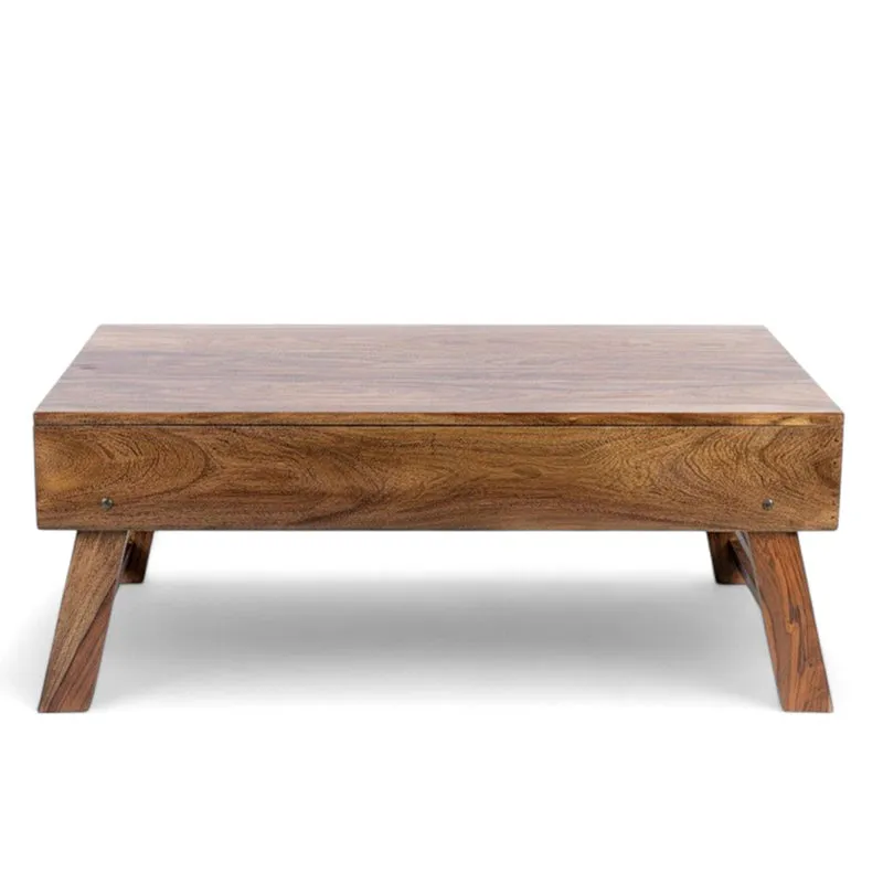 Arvion Sheesham Wooden Center Table - Light Brown media 3