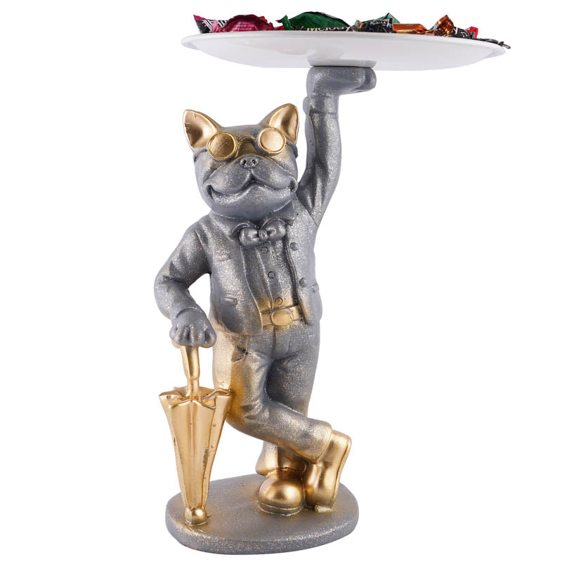 Dapper Cat Painted Polyresin Show Piece - Grey media 4