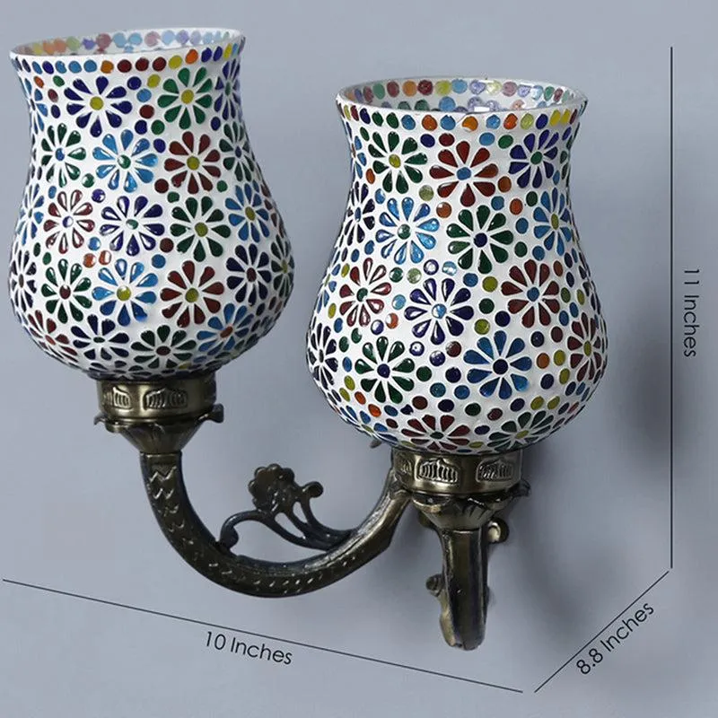 Ervo Twinner Mosaic Glass & Metal Wall Lamp media 5