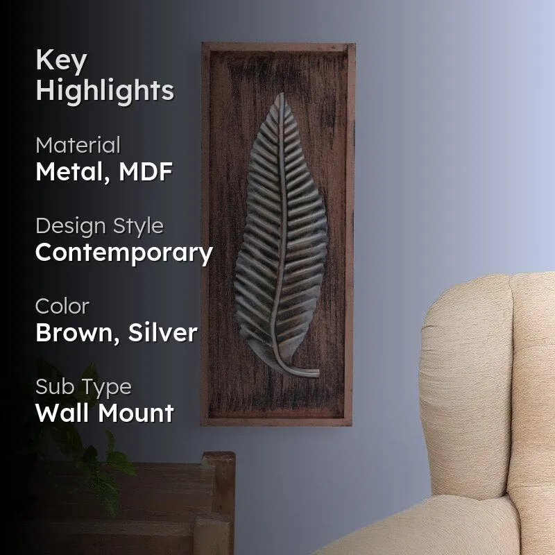 Twisty Leaf Metal Wall Accent with MDF Frame media 2