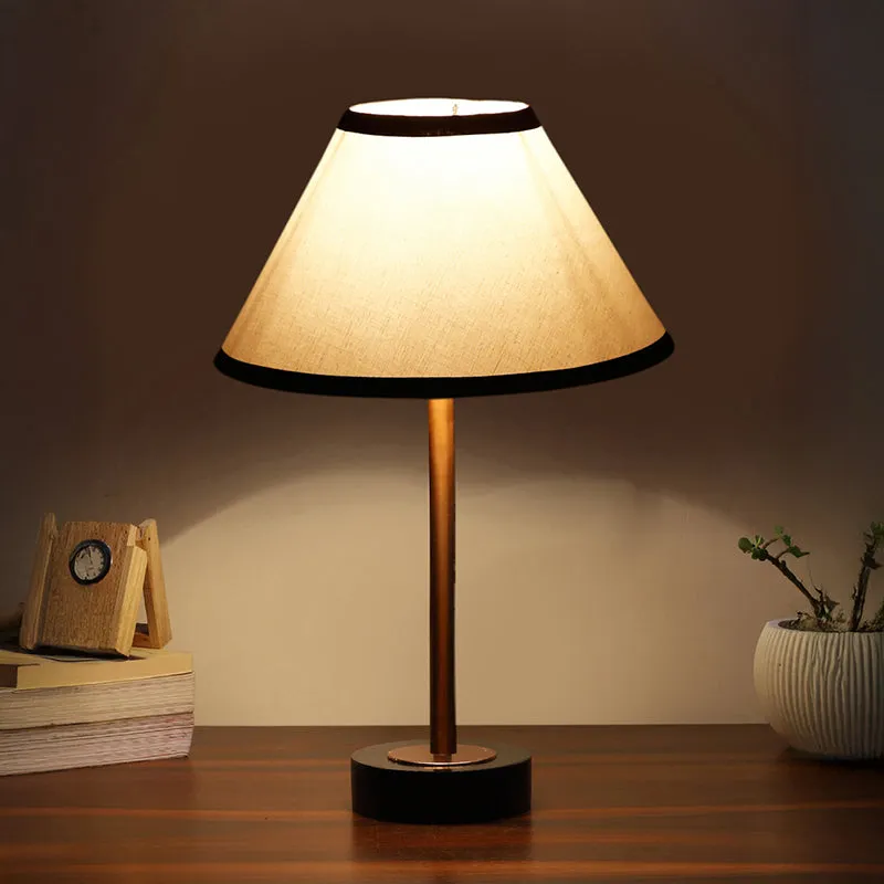 Cotin II Stripe Rodin Wooden Table Lamp - White,Copper,Black media 1