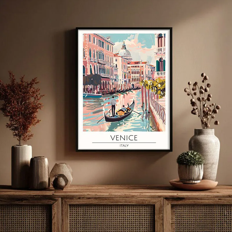 Vintage Venice Framed Canvas Wall Painting media 3