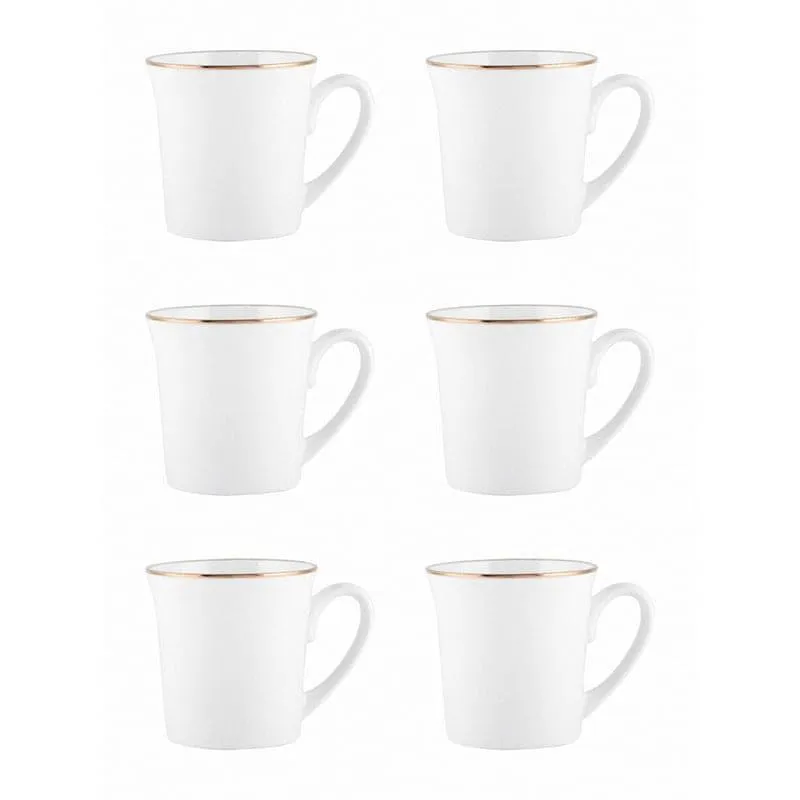 Sonaki Ravenna Goldline Bone China Tea Cup (210 mL Each) - Set Of Six media 3