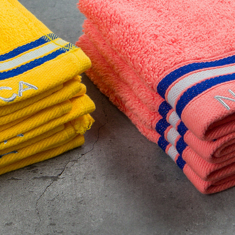 Nautica Dove Down Cotton Face Towel (Yellow & Coral) - Set Of Eight media 5