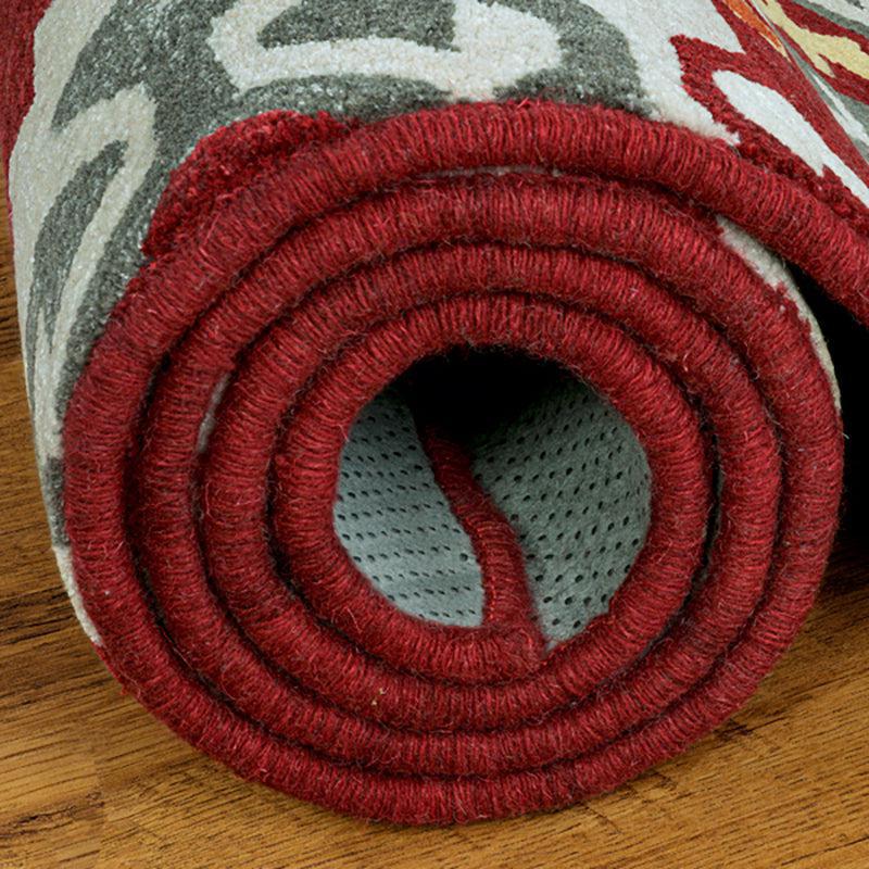 Fredegar Ethnic Wool & Nylon Carpet - Maroon media 7