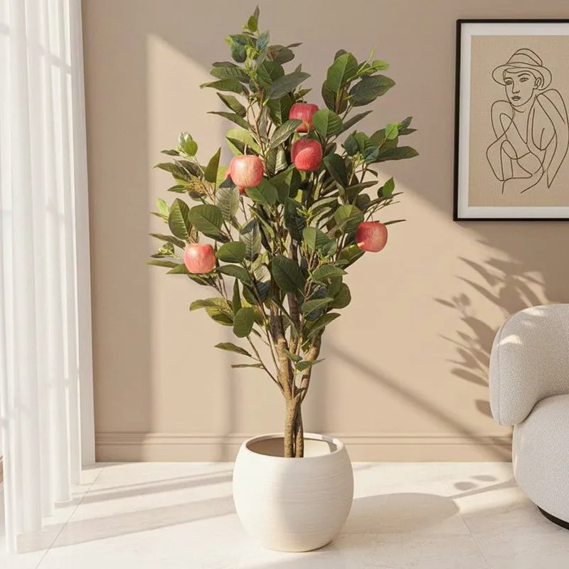Classic Artificial Apple Tree With Black Plastic Pot media 1
