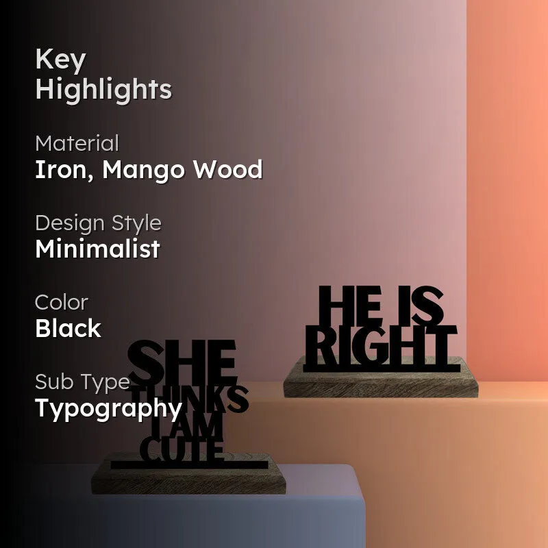 He Is Right Typography Showpiece - Set Of Two media 2