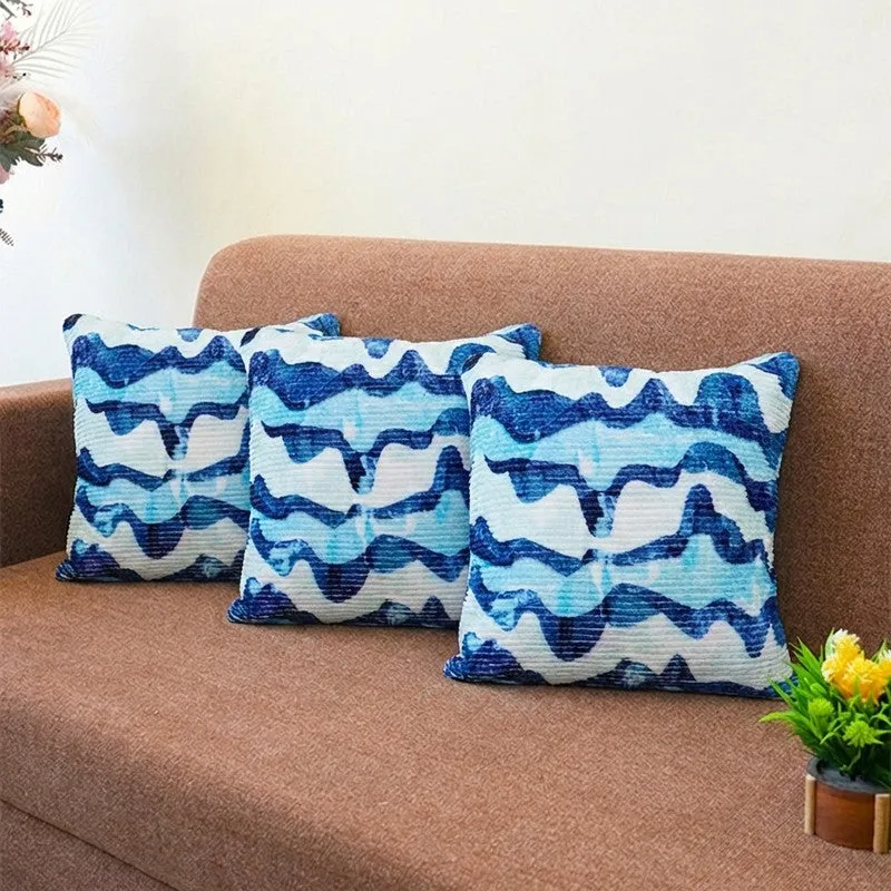 RythmFlow Cushion Cover (Blue) - Set Of Three media 1