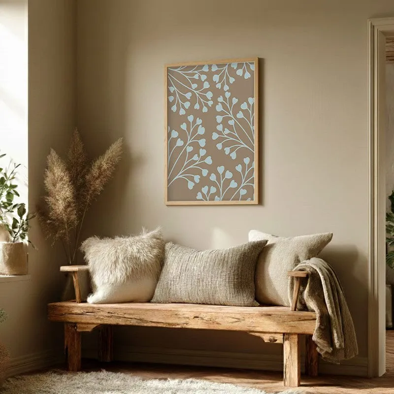 Tundra Bloom Canvas Wall Painting With Brown Frame media 4