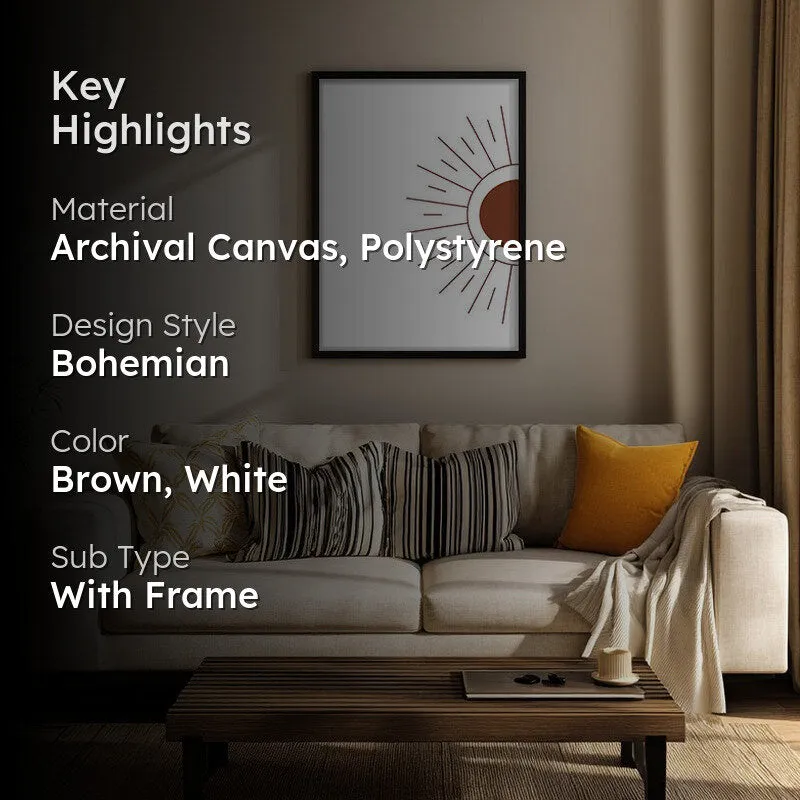 Amber Ray Canvas Wall Painting With Black Frame media 2