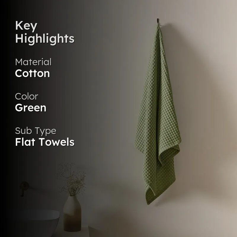 Rippley Plush Waffle Bath Towel (Green) media 2