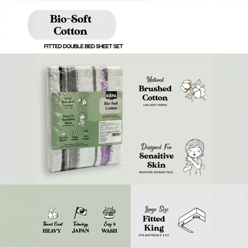 Linear Lux Fitted Microfiber Microfiber Bedsheet - 135 GSM media 7