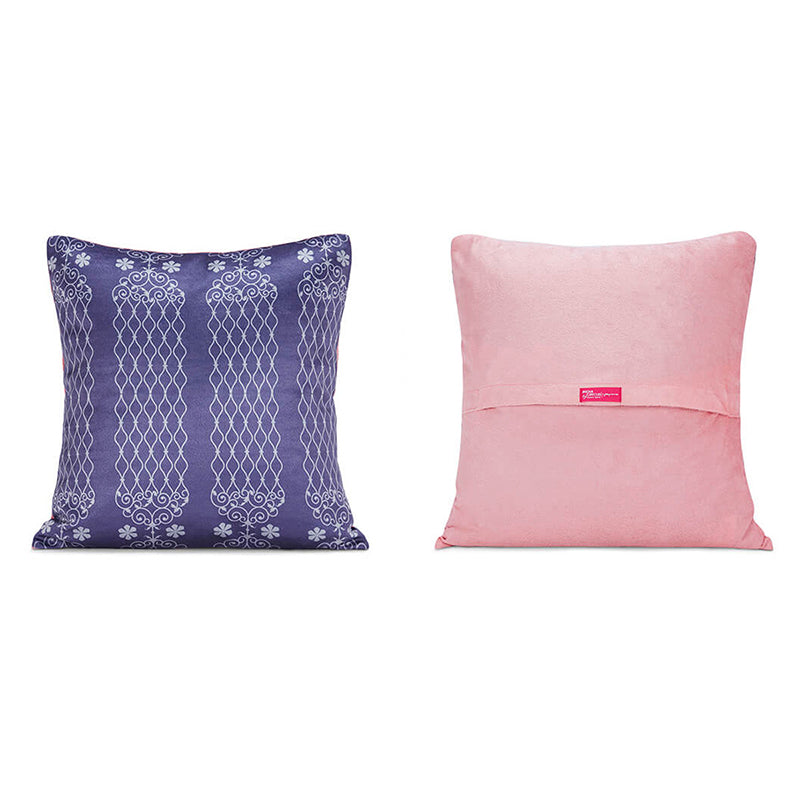India Circus Crowned Rose Printed Velvet Cushion Cover - Set Of Five media 5