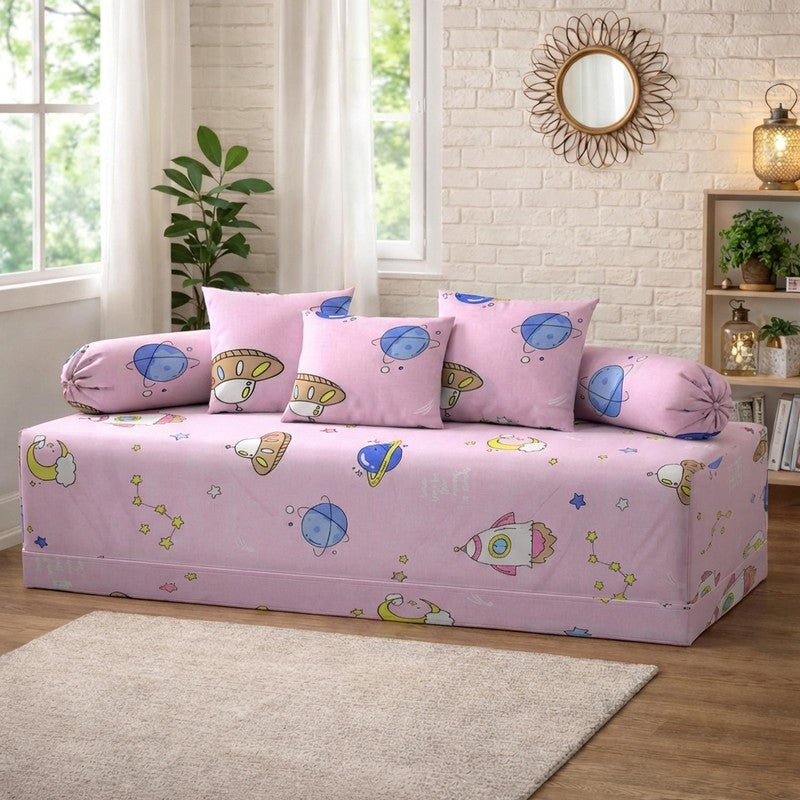 Zippyra Printed Diwan Set - Six Piece Set