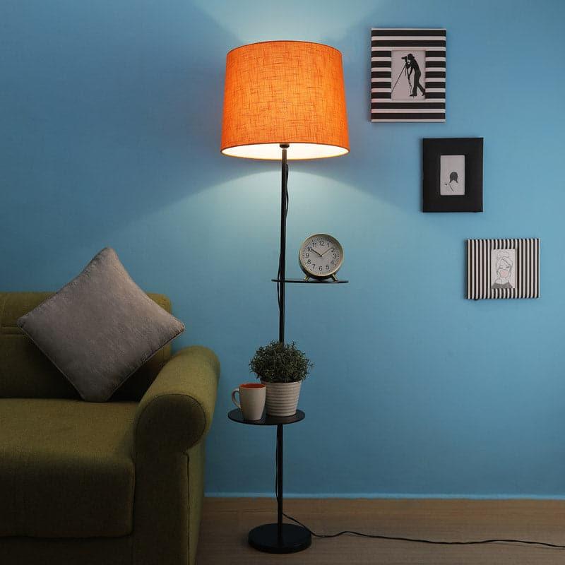 Savani Black Floor Lamp With Shelf media 3