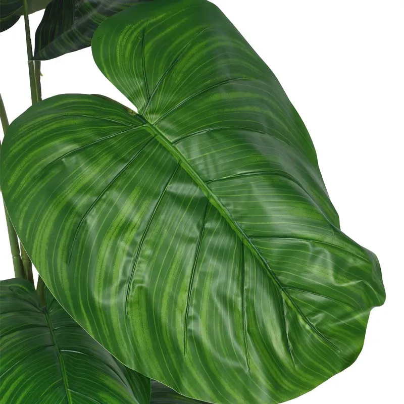 Faux Lush Pothos Plant With Black Plastic Pot - 4.6 Feet media 4