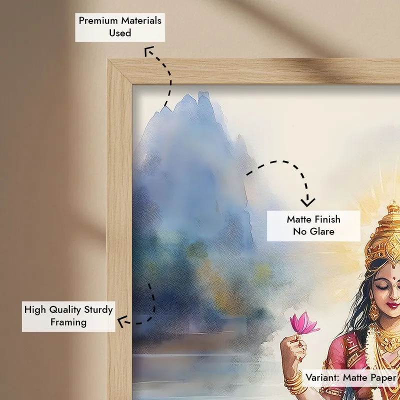 Padmapriya Spiritual Archival Paper Wall Painting - Natural Brown Frame media 6