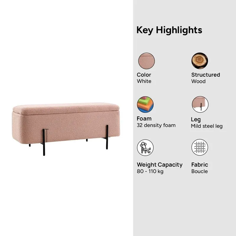Santrell Fabric & Metal Bench - Pink media 5