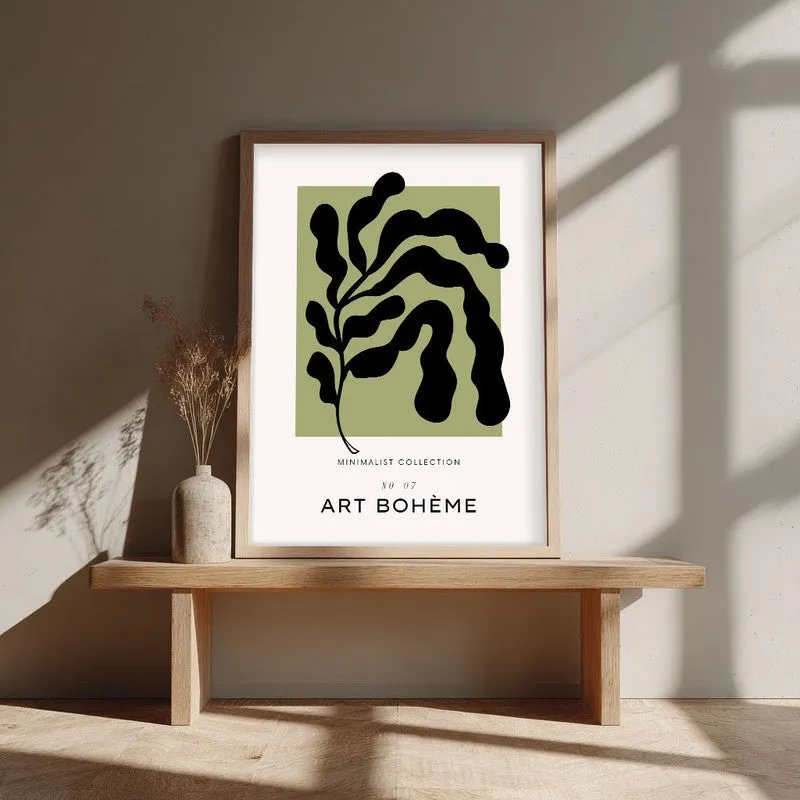 Boho Frond Canvas Wall Painting With Brown Frame media 4
