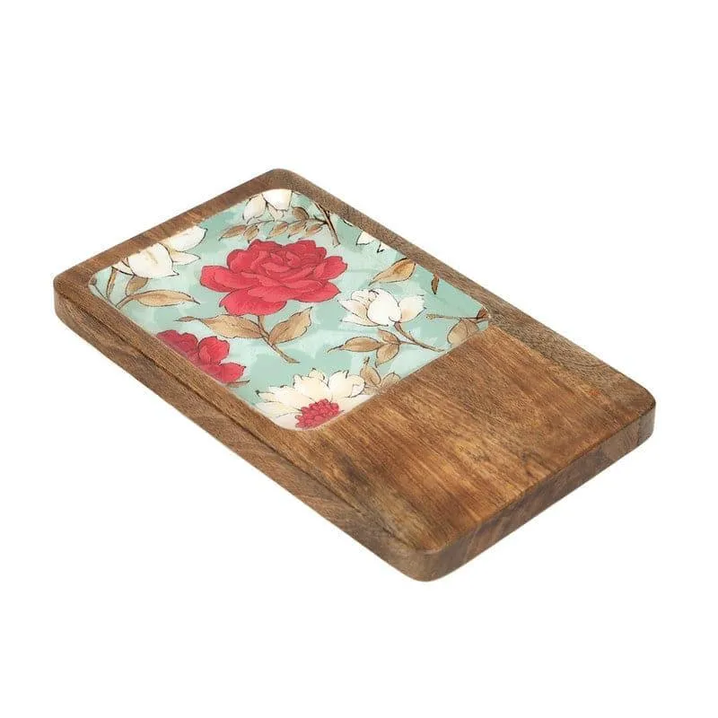Aimee Floral Wood Platter media 3