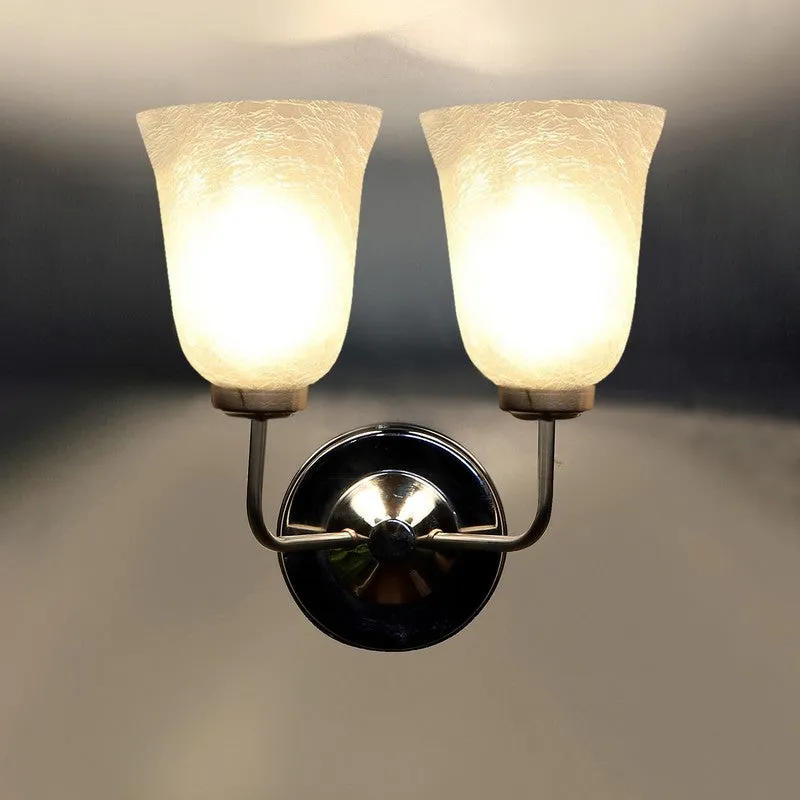 Crystal Bloom Silver Dual Glass Wall Lamp media 8