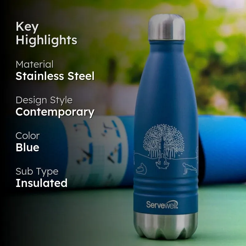 Zen Sip Hot & Cold Thermos Bottle (Blue) - 500 mL media 2