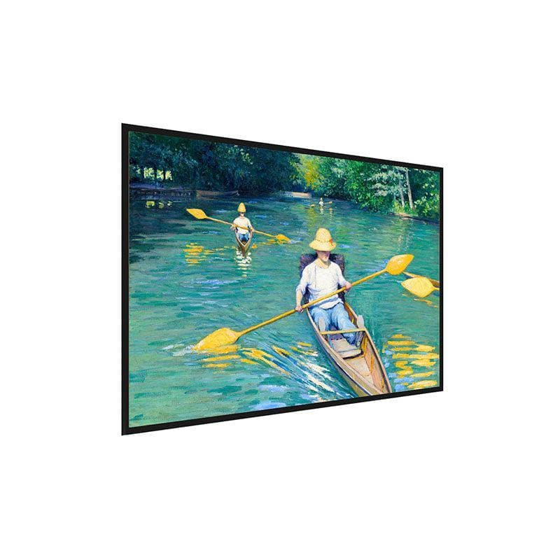 Skiffs  Canvas Painting By Gustave Caillebotte - Black Frame media 3