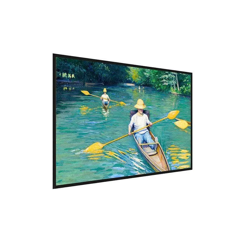 Skiffs Canvas Painting By Gustave Caillebotte - Black Frame media 3