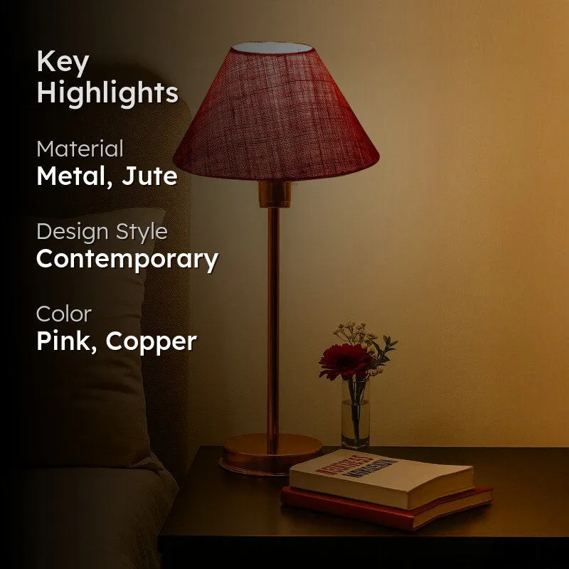 Kavira Liro Metal Table Lamp - Pink media 2