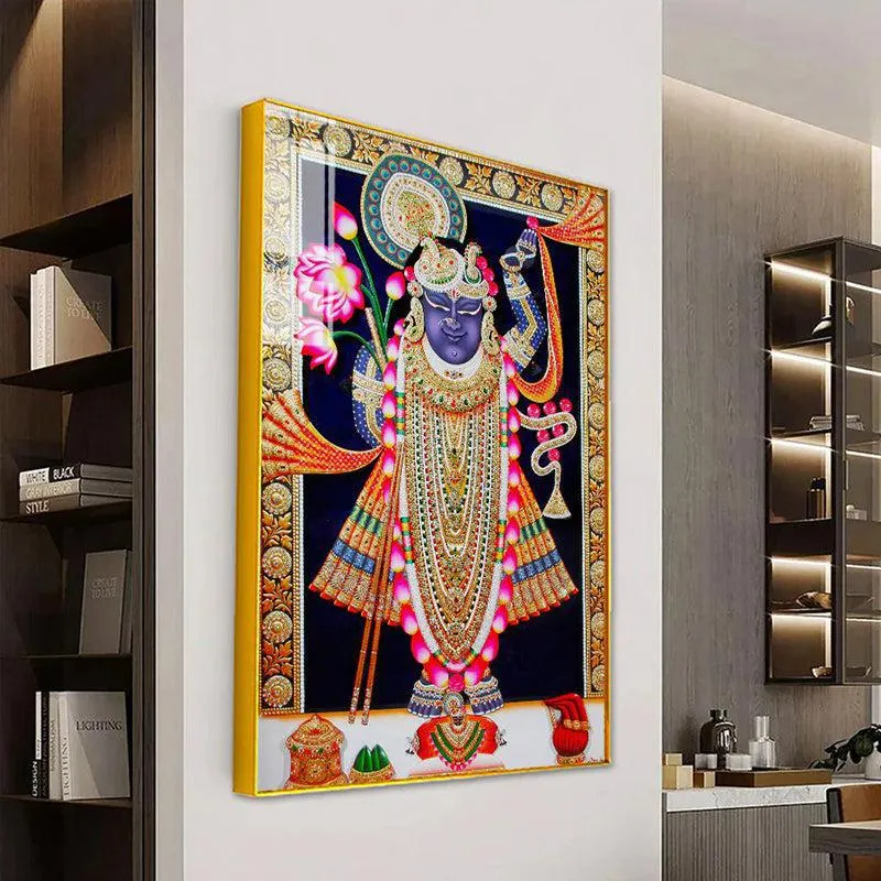 Vandhe Mukunda Spiritual Canvas Wall Art With Frame - Gold media 4