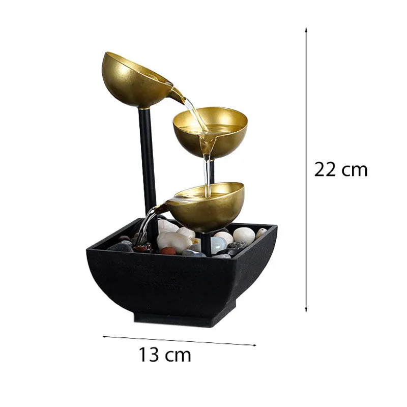Vessel Flow Table Top Fountain - Gold media 9