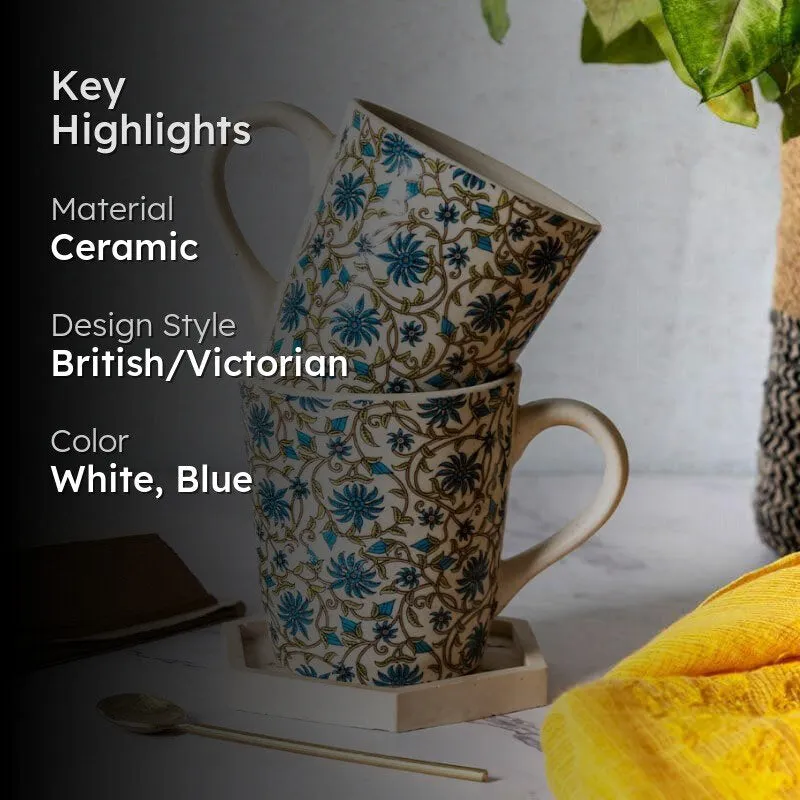 Jahanara Ceramic Coffee Mug (270 mL Each) - Set of Two media 2