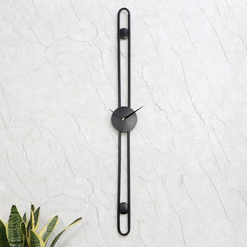 Stripe Story Wall Clock - Black media 1
