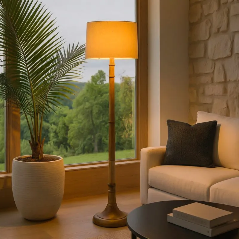 Elfin Cleo Wooden Floor Lamp - Ivory media 1