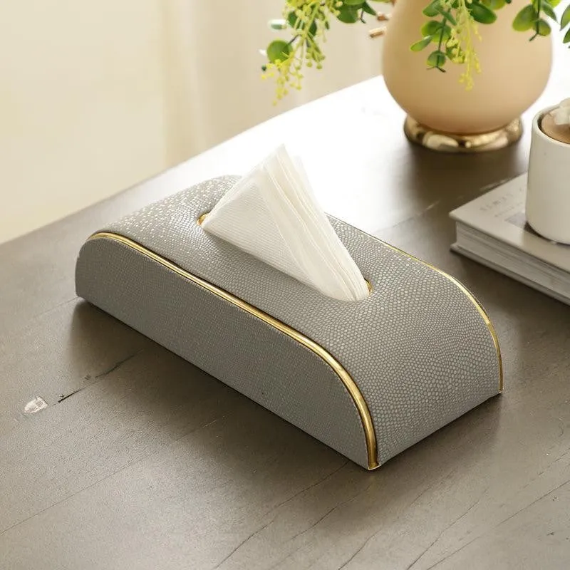 Relca Leather Tissue Box - Grey media 1